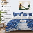 thumbnail image 3 of Christmas Blue Snowman Comforter Set California King Size, Xmas Balls Snowflake Soft Bedding Set for Man Woman, 4 Pieces Duvet Cover Set with Fitted Sheet, 2 Pillowcases, 3 of 9