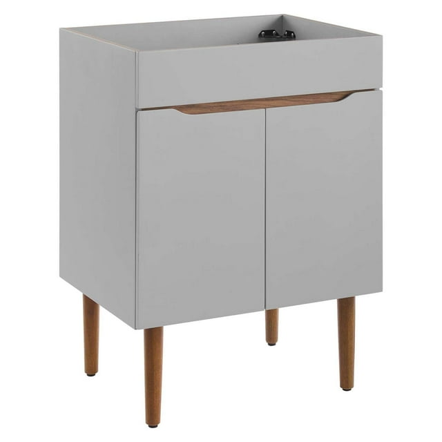 Modway Eei-3918-Gry-Wal Harvest 24"" Bathroom Vanity In Gray Walnut (Sink Basin Not Included)