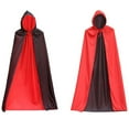 thumbnail image 4 of Lkhaha Kids Reversible Red & Black Hooded Cape Party Festival Cloak Black 3-5 Years, 4 of 8