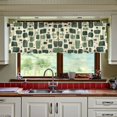 thumbnail image 3 of Yayeee Kitchen Curtains Tier Set of 2 Light Filtering 57"x36" Over Sink Window Panels, Green Geometric, 3 of 7