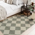 thumbnail image 5 of Lahome Decor 3'x5' Modern Washable Area Rugs for Living Room, 3x5ft Non-Slip Rugs for Bedroom, Farmhouse Checkered Rug, Moroccan Neutral Soft Low Pile Carpet for Office Dining Room Playroom,Green, 5 of 10
