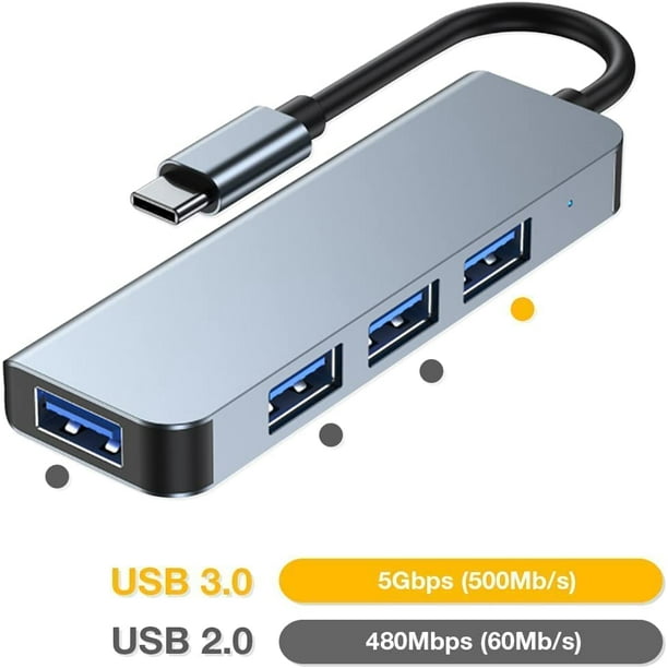 Concentrateur USB C, Concentrateur USB Multiple 4 Ports, USB 3.0