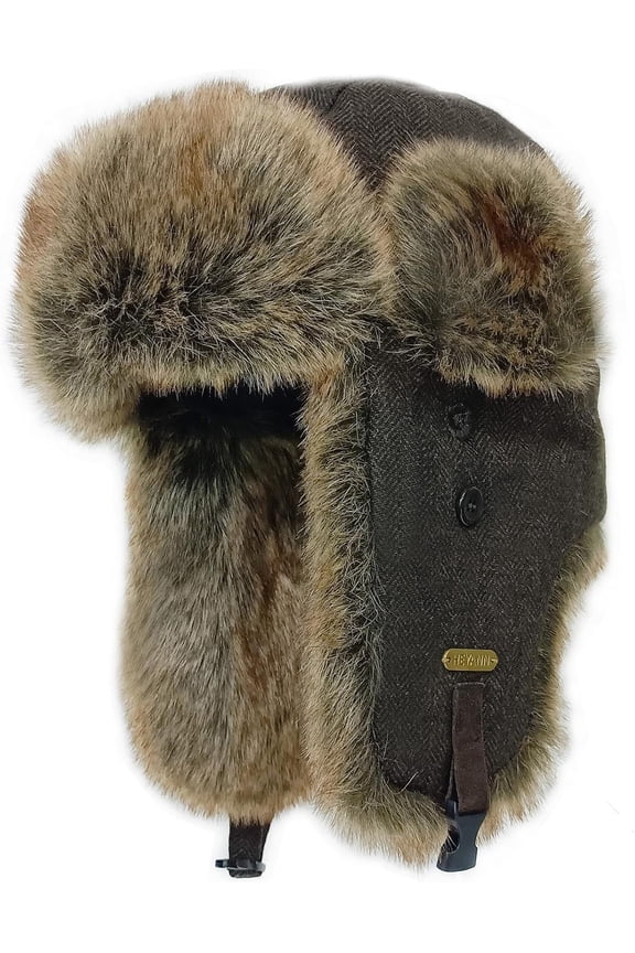 Trapper Hat,Warm Faux Fur Trooper Ushanka Russian Bomber Eskimo Pilot Winter Hats with Ear Flaps for Men and Women