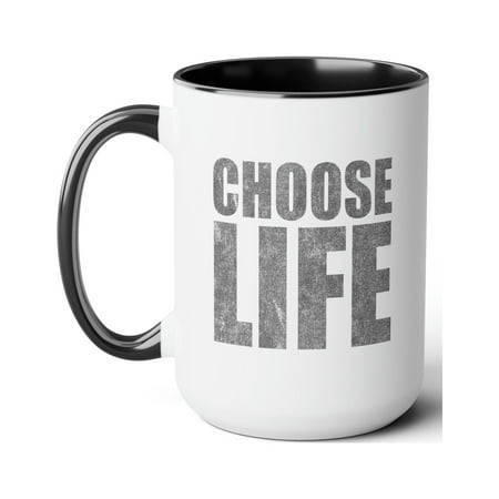 

Retro Choose Life Two-Tone Coffee Mugs 15oz