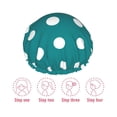 thumbnail image 5 of KLL White Polka Dots With Teal Background Pattern Shower Cap & Bath Cap for Women,Reversible Oversized Waterproof Shower Caps for all Hair Lengths,Elastic Reusable Bathing Hair Cap, 5 of 6