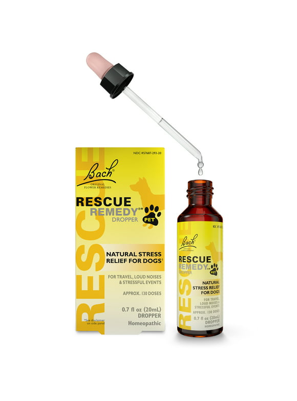 Bach RESCUE REMEDY PET Dog Dropper 20mL, Natural Calming Drops for Dogs & Puppies