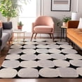 thumbnail image 3 of HomeRoots 669164 5 x 8 ft. Black & Ivory Abstract Geometric Transitional Washable Machine Made Rectangle Area Rug with UV Protection, 3 of 5