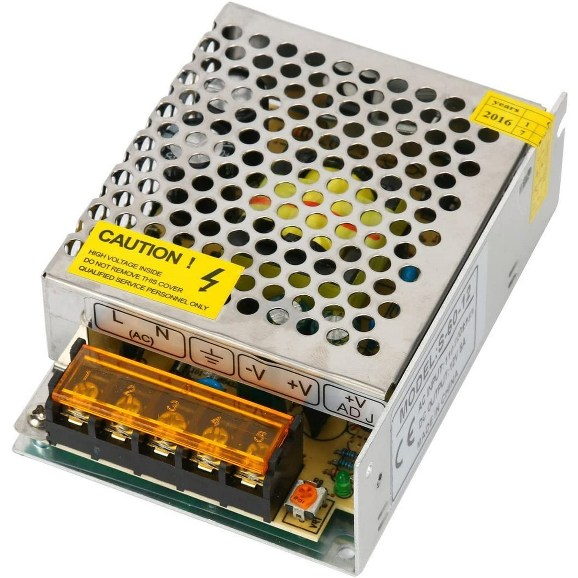 Ac 110v 2v To Dc 12v 5a 60w Regulated Transformer Switching Power Supply Driver S 60 12 For Led Strip Light Cctv Radio Computer Project Walmart Canada