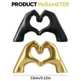 thumbnail image 3 of Souew Black Heart Hand Gesture Ornament, Love Hand Sign Sculpture Elegant Heart Gesture Statue Modern Desk & Home Decor Symbolic for Wedding Anniversary, 3 of 9
