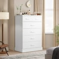 thumbnail image 5 of Aunfebrco 6 Drawer Dresser for Bedroom White Dresser Storage Cabinet with “X” Steel Frame&Solid Bottom, Tall Chest of 6 Drawers for Living Room Entryway, 5 of 7