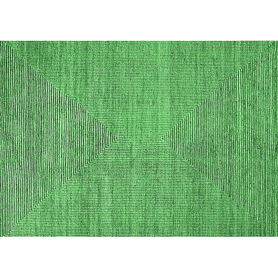 Ahgly Company Indoor Rectangle Oriental Emerald Green Industrial Area Rugs, 2' x 5'