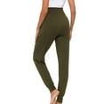 thumbnail image 5 of TrendVibe365 Green Maternity Clothes Summer High Waist Plus Size Maternity Pants Elastic Waist Full Length Trouser Curvy Beach Pants for Mother No Compression of the Stomach Solid S Casual Clothes, 5 of 5