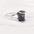 thumbnail image 3 of Blue Sapphire Ring, Rough Blue Sapphire Ring, September Birthstone, Wire Band Ring, 925 Sterling Silver, Womens Ring, Christmas, Thanksgiving, Handmade, Statement Jewelry, Rough Gemstone Jewelry, 3 of 4