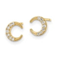 thumbnail image 2 of Finest Gold 14K Yellow Gold CZ Moon Post Earrings, 2 of 3