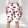 thumbnail image 4 of Xysaqa Plus Size Women's Heart Print Bermuda Shorts Knee Length Summer Drawstring Elastic Waist Casual Long Shorts Loose Comfy Lounge Running Yoga Shorts with Pockets 3X 4X 5X Clearance, 4 of 6