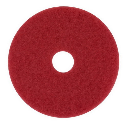 3M Scotch-Brite Round Floor Buffing Pad Red, 20" Diameter x 1" Thickness, Non-Woven Polyester Fiber | 5/Case