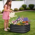 thumbnail image 3 of Raised Garden Bed – 2-Pack Galvanized Heavy Duty – 2x2x1FT – Rust-Resistant, Rounded Corners & Open Bottom – Vegetables, Flowers & Herbs – Dark Gray, 3 of 8