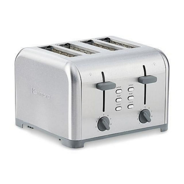 Kenmore 4-Slice Toaster, Dual Controls, Stainless Steel, Custom Browning Settings