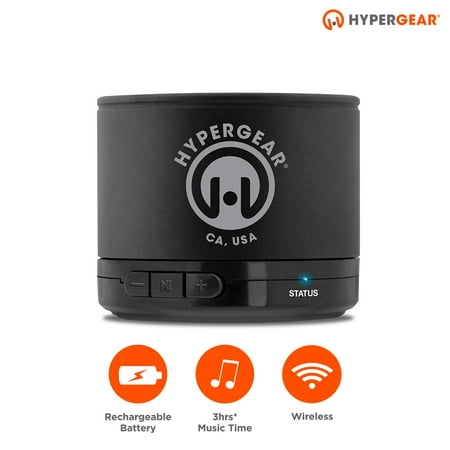 HyperGear MiniBoom Portable Speaker, Bluetooth/Wireless Up to 33 ft, High-Definition Sound, Up to 3hrs Playtime, Connect via AUX-in for Wired Use