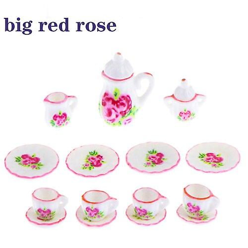 Juego de té en miniatura con forma de casa de muñecas, 15 unidades, para niñas de 6 a 12 años