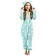 thumbnail image 1 of Pyjama une-Pièce à Capuche à Manches Longues pour Filles, Pyjama d'Hiver Décontracté et Chaud, 1 of 5