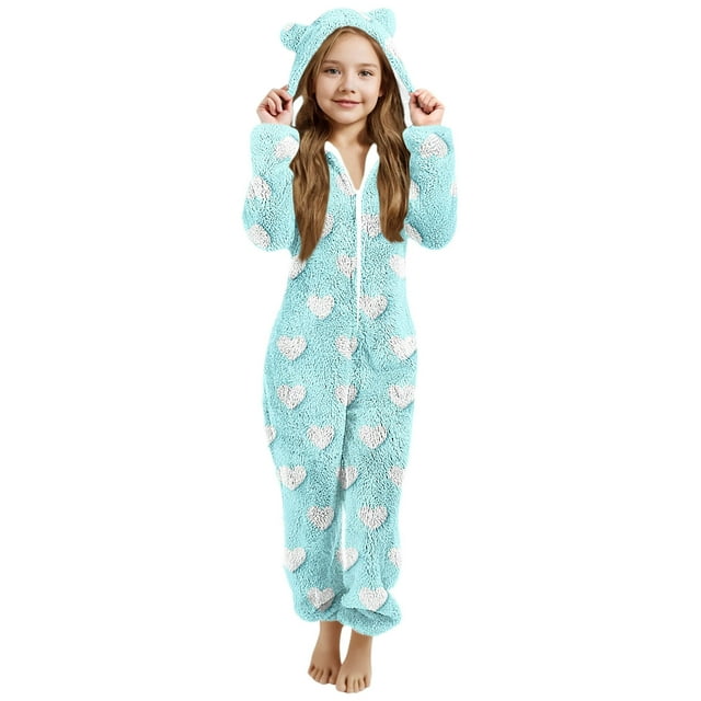 Pyjama pour Bébé Fille, Combinaison à Capuche à Manches Longues pour Chaleur Hivernale