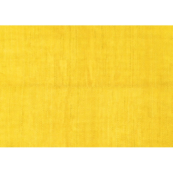Ahgly Company Machine Washable Indoor Rectangle Solid Yellow Modern Area Rugs, 2' x 4'