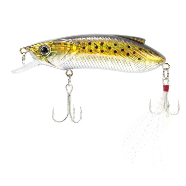 8cm 15g Minow pesca con Señuelos duro cebo con anzuelos triples lengua grande placa pluma Abanopi Cebo duro