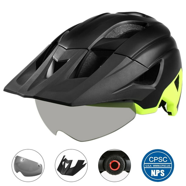 Casco Mountain Bike con Visera Desmontable Gafas Desmontables Ultraligero Ajustable