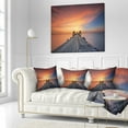 thumbnail image 2 of Designart Wooden Bridge Straight Into the Sea - Sea Bridge Throw Pillow - 16x16, 2 of 4