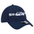 thumbnail image 3 of Men's New Era College Navy Seattle Seahawks Overlap Logo 39THIRTY Stretch Fit Hat, 3 of 5