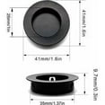 thumbnail image 2 of 4pcs round handle recesses, black sliding door handle, 40mm sliding door handle, can be used for cabinets, drawers and doors, 2 of 5