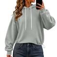 thumbnail image 4 of Timegard Lightweight Sweatshirts Women Cropped Hoodies Long Sleeve Loose Drawstring Bottom Workout Running Pullover Fall Fashion, 4 of 6