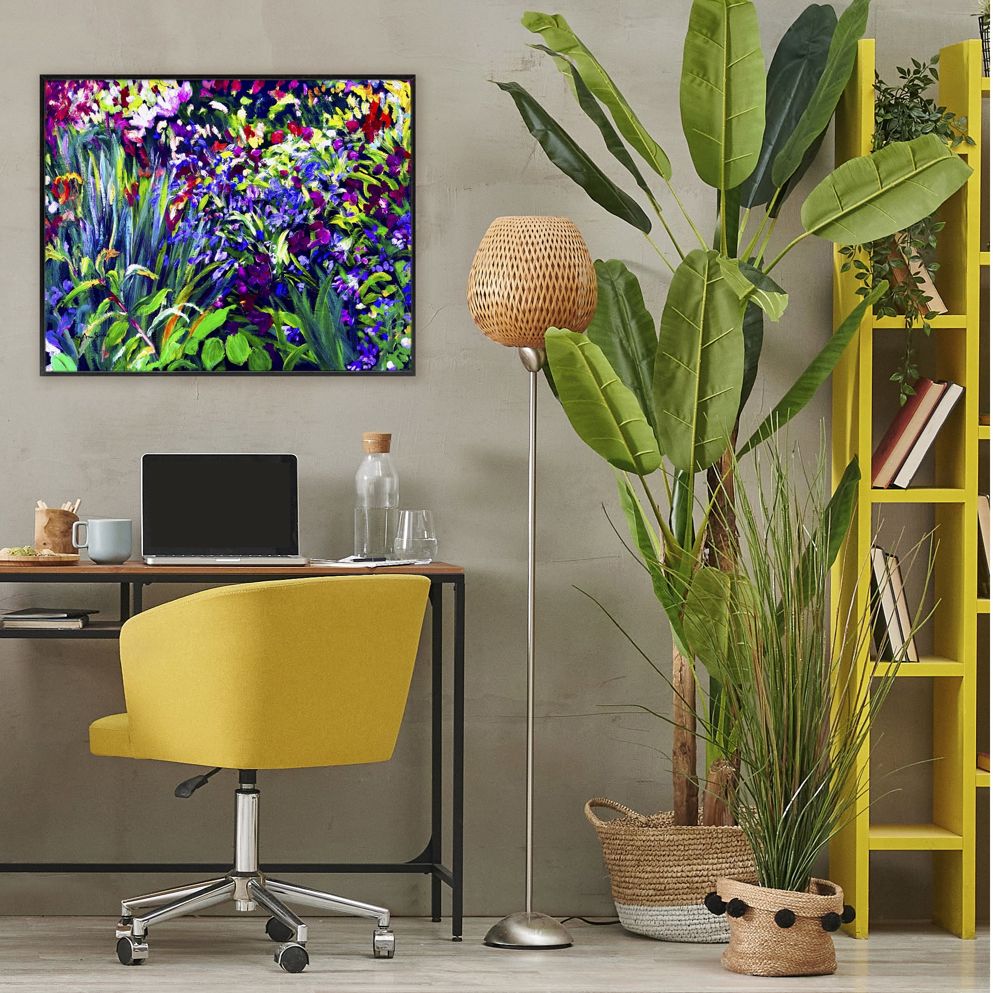 Stupell Industries Vibrant Confetti Garden Black Framed Giclee Art, design by Lee Ann Zirbes