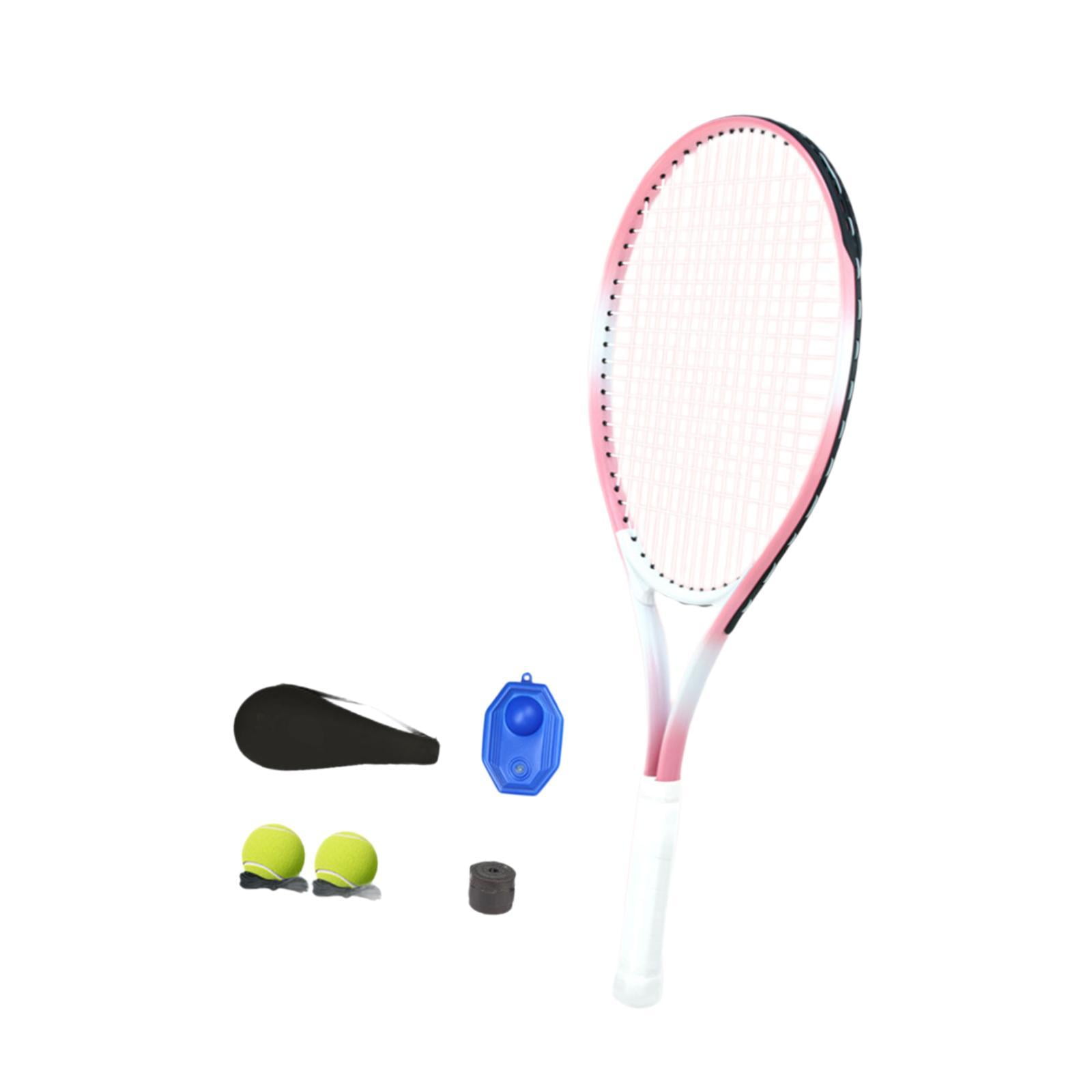 DimyFew Tennis Racket Set Gift with Tennis Balls for Garden Backyard Pink