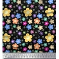 thumbnail image 1 of Soimoi Crepe Silk Fabric Floral Clip Art Printed Fabric 1 Yard 42 Inch Wide, 1 of 1