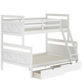 thumbnail image 6 of [US IN STOCK] Twin over Full Bunk Bed with Ladder, Two Storage Drawers, Safety Guardrail, White, 6 of 9