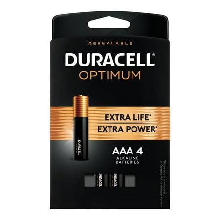 Aaa Alkaline Family Pack Duracell Optimum 1.5V Alkaline AAA Batteries, Convenient, Resealable Package, 4 Pack ()