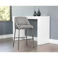 thumbnail image 2 of Sunpan Dalary 30" Contemporary Faux Leather Barstool with Metal Legs in Stone, 2 of 7