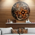 thumbnail image 2 of Designart 'Dark Orange Digital Art Fractal Flower' Floral Metal Circle Wall Art, 2 of 5