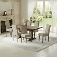 thumbnail image 2 of AFO Upholstered Dining Chairs Set of 6, Fabric Kitchen Side Chairs with Solid Wood Legs, Camel, 2 of 7
