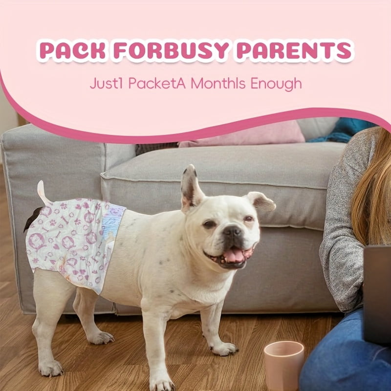40 - piece leak - proof female dog diapers. Featuring imported polymer absorbent core, they absorb instantly and dry quickly. Stretchy, elastic, soft & leak - proof