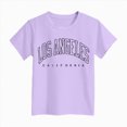 thumbnail image 4 of NOLDARES Girl's Graphic Crew Neck T Shirt Short Sleeve Casual Cute Tee Top(Light Purple,5-6 Years), 4 of 4