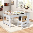 thumbnail image 6 of LuxenHome Activity Children Table with Storage Bookcase and 2 Chairs Set, 6 of 8