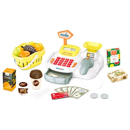Cash Register Toys for Toddlers 36 Pcs Learning Toy Pretend Play Set Girls Boys Age +3.