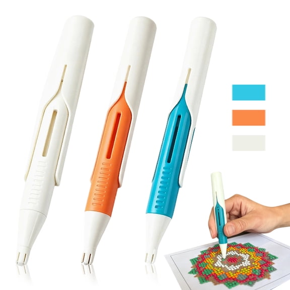 Automatic Diamond Painting Bead Dispenser, No Wax Needed Art Pen，White | For 2.8mm Round Drills, DIY Crafts, For Adults, No Wax Required, Accessories Kit