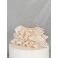 thumbnail image 2 of Women's Elegant Ruffle Evening Clutch Bag with Metal Handle, Floral Inspired Handbag for Wedding Party Prom, 2 of 7