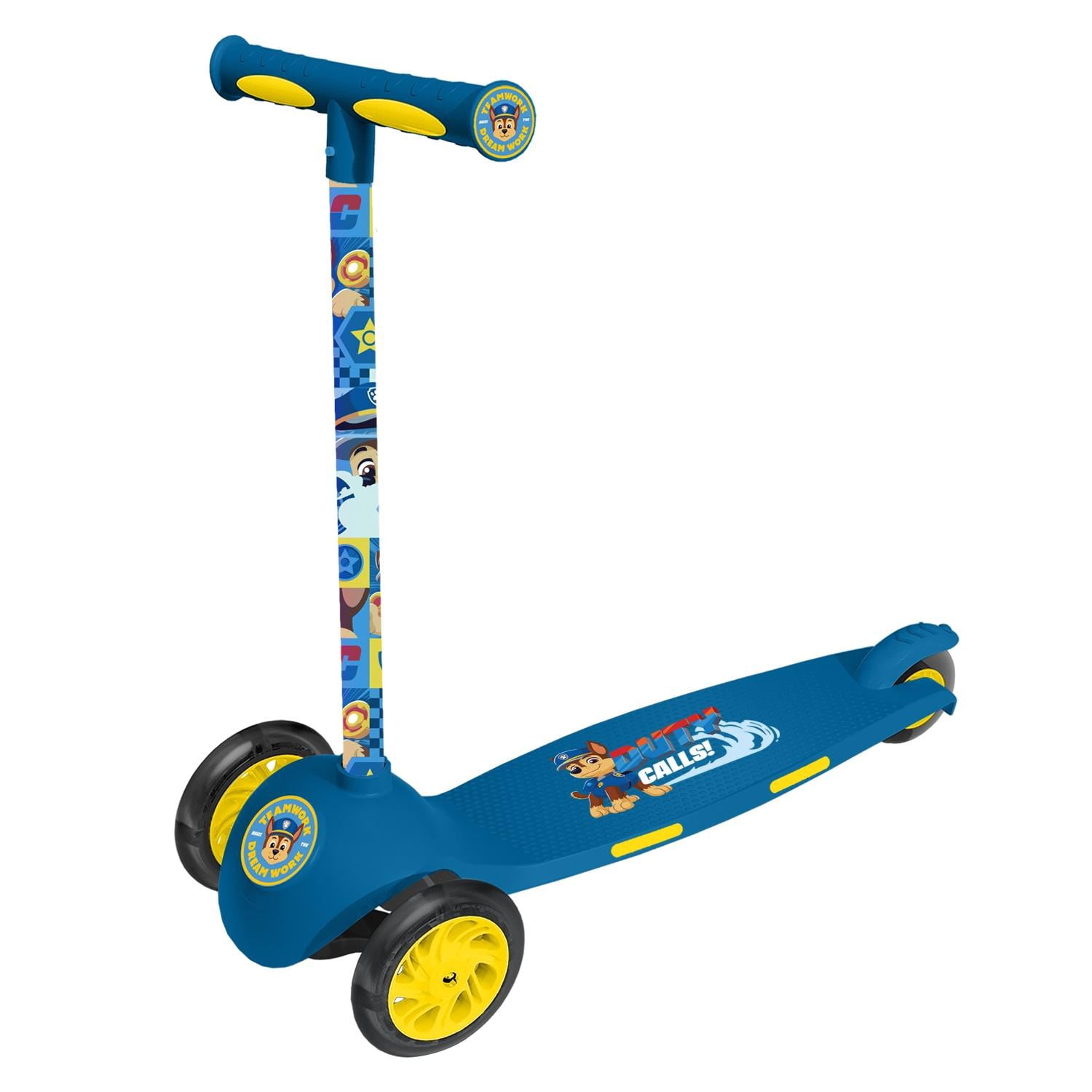 Paw Patrol 3 Wheel Scooter and Helmet Set - Blue - Chase - 50lbs - Unisex - Toddler - Ages 2-5
