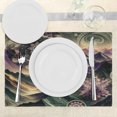 thumbnail image 3 of Ambesonne Boho Place Mats Set of 4, Dreamy Wilderness Mountains, Standard Size, Pale Lilac Reseda Green, 3 of 5