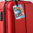 thumbnail image 5 of Rainbow and Clouds Watercolor Faux Leather Travel Luggage Tag, 5 of 7